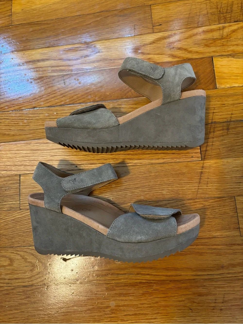 Vionic Astrid ll Suede Wedge Sandals with Adjustable Straps